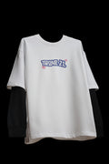 White With Black Sleeve Oversized Tee Unisex