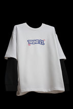 White With Black Sleeve Oversized Tee Unisex