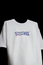 White With Black Sleeve Oversized Tee Unisex