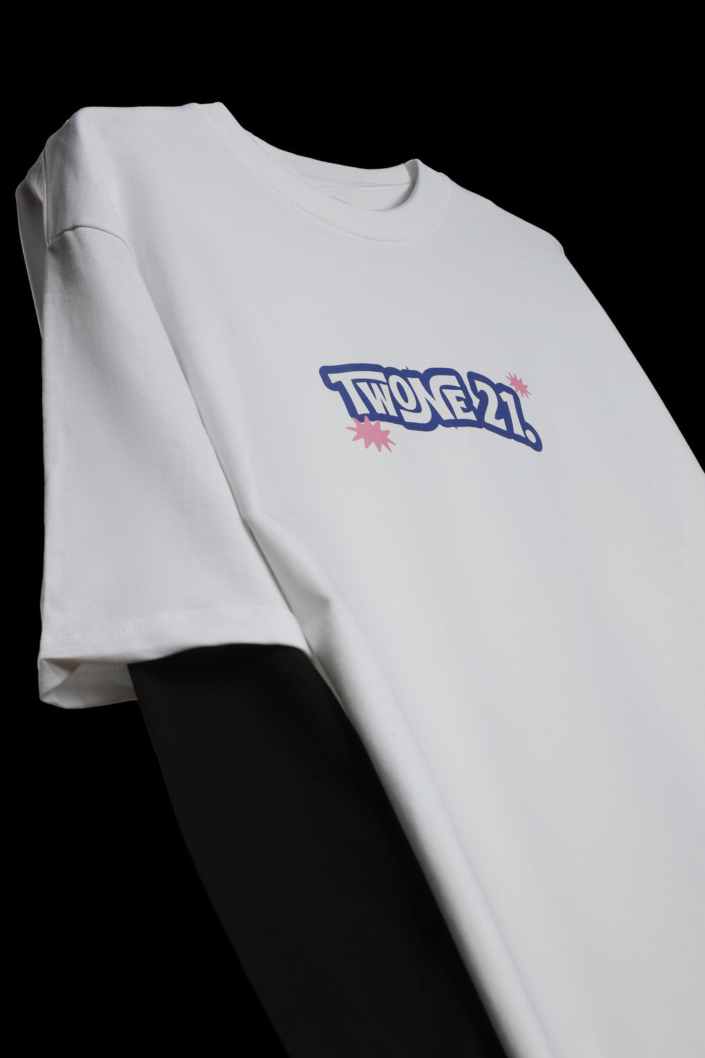 White With Black Sleeve Oversized Tee Unisex