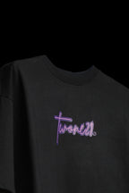 Black With Acidwash Sleeve Oversized Tee Unisex