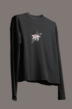 Ambition Black waffle knit oversized Tee Unisex