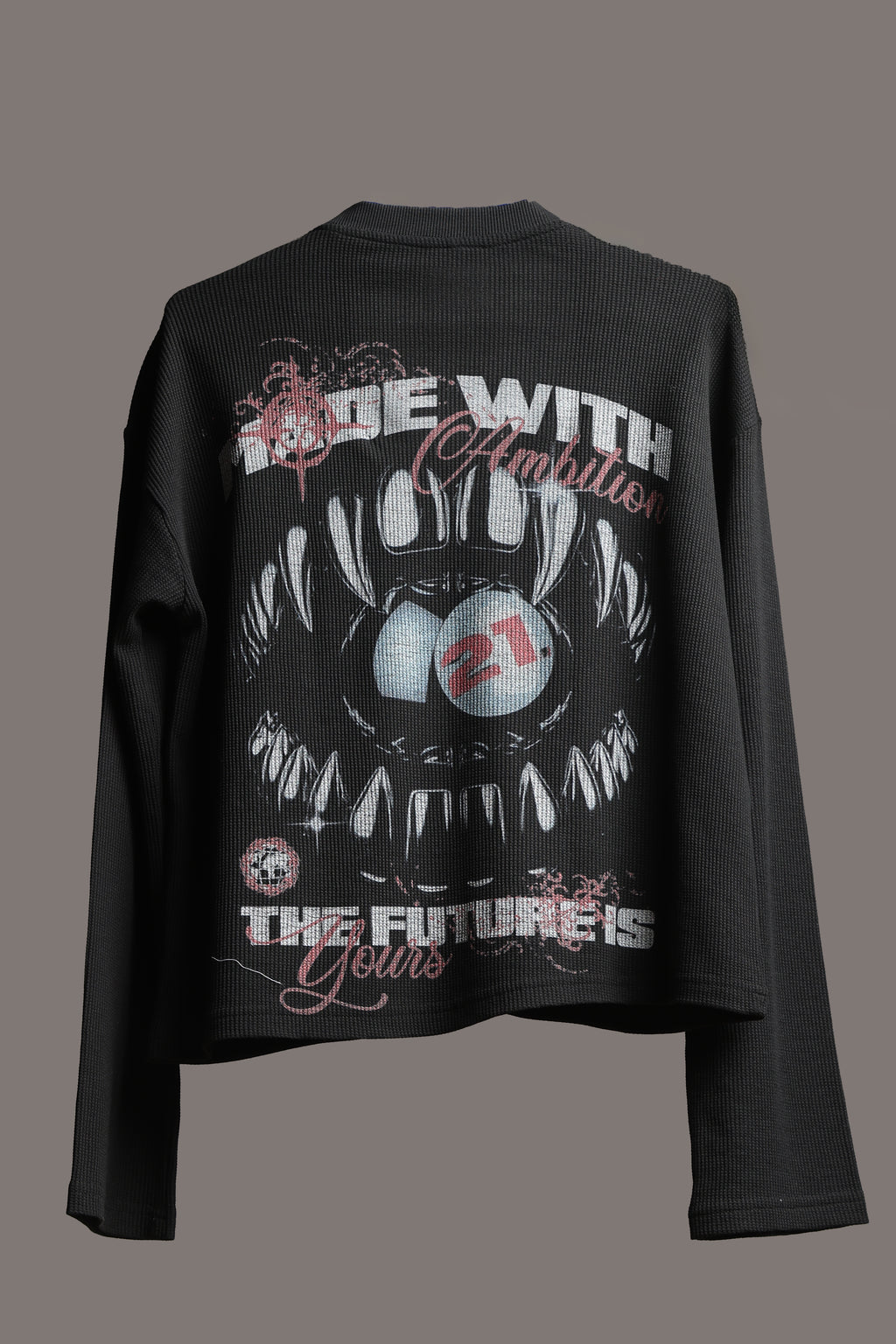 Ambition Black waffle knit oversized Tee Unisex