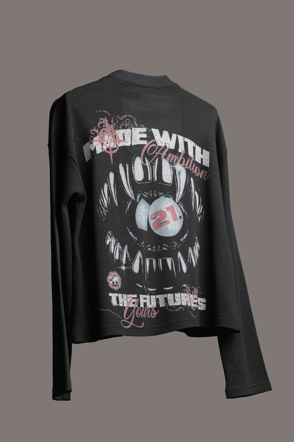 Ambition Black waffle knit oversized Tee Unisex
