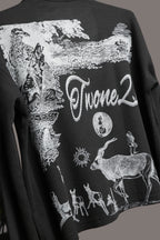 Black waffle knit oversized Tee Unisex