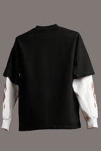 21 Sweet Chaos   Black With White Sleeve Oversized Tee Unisex