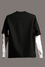 21 Sweet Chaos   Black With White Sleeve Oversized Tee Unisex