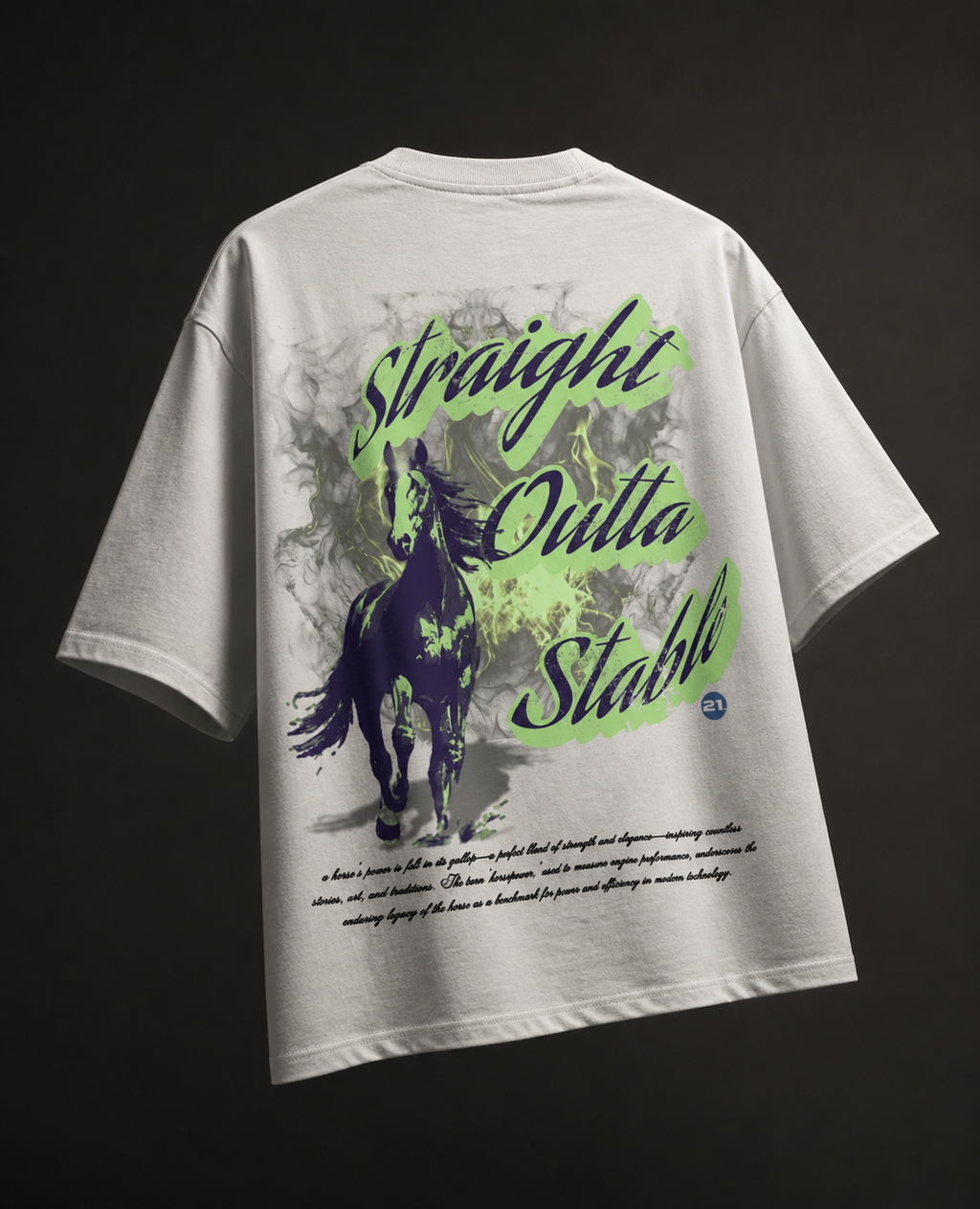 Horse Power Off-White Oversized Tee Unisex