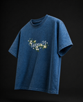 Floral Denim Wash Boxy Fit  Tee Unisex