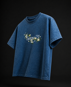 Floral Denim Wash Boxy Fit  Tee Unisex